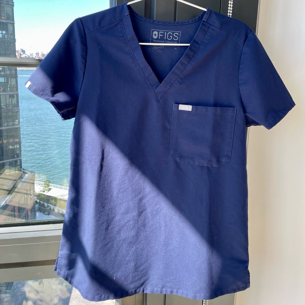 FIGS Navy Catarina Scrub Top